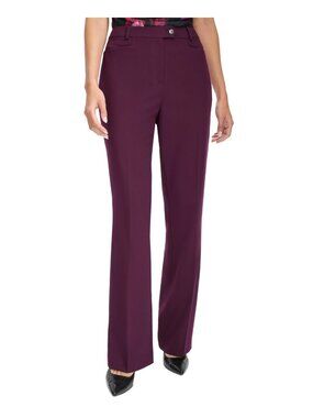Calvin Klein Women's Modern Fit Trousers Pants Purple Size 6 MSRP $89